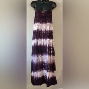 Storia x Anthro Purple and White Tie-Dye Maxi Dress size S